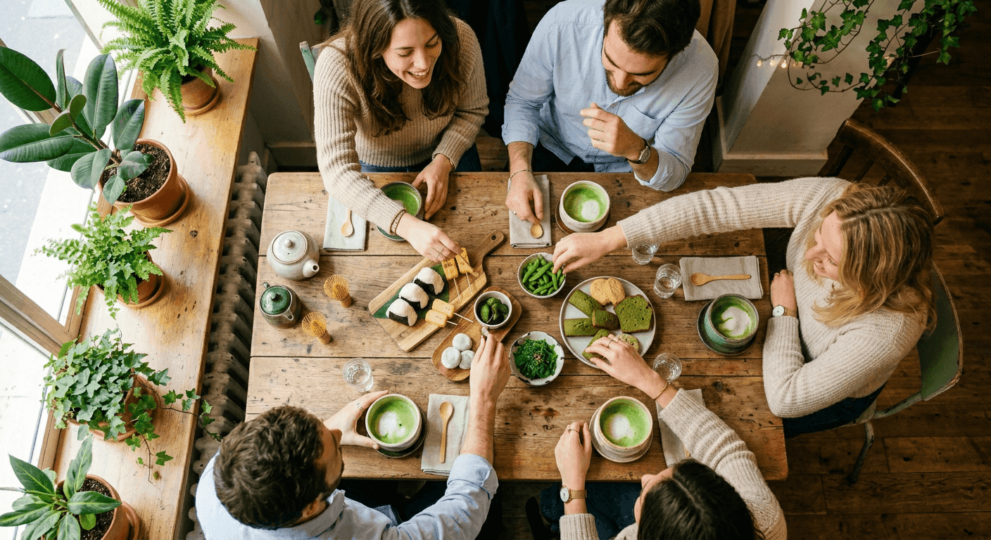 Partager un matcha entre amis